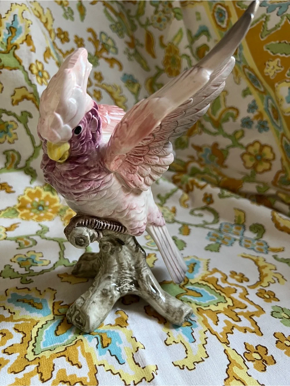 Fitz & Floyd Ceramic Cockatoo Figurine Pair - Decorative Bird Candlestick